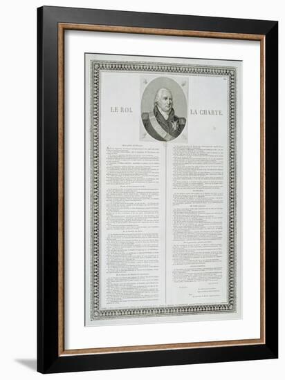 Charter of Louis Xviii (1755-1824) 1814 (Engraving)-French-Framed Giclee Print