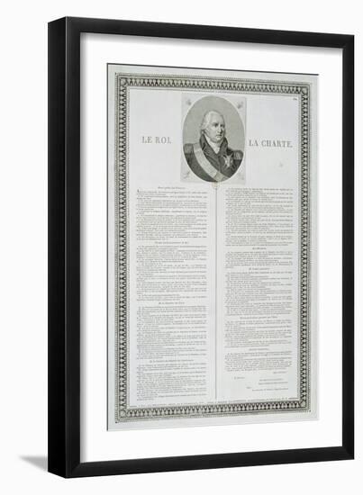 Charter of Louis Xviii (1755-1824) 1814 (Engraving)-French-Framed Giclee Print