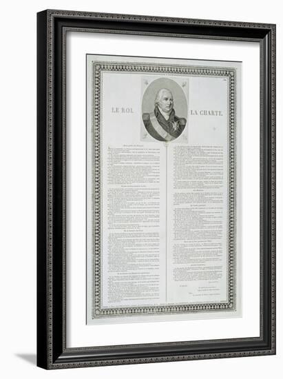 Charter of Louis Xviii (1755-1824) 1814 (Engraving)-French-Framed Giclee Print