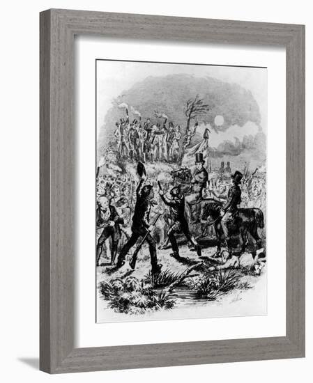 Chartist Meeting at Night, Engraving by S. P. Fletcher-null-Framed Photographic Print