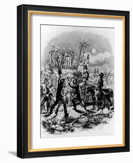 Chartist Meeting at Night, Engraving by S. P. Fletcher-null-Framed Photographic Print