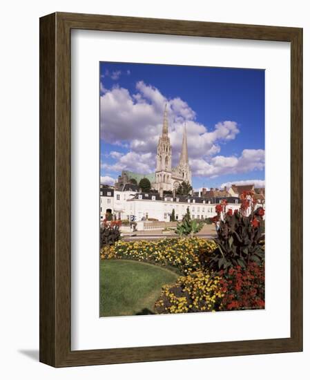 Chartres and Cathedral, Eure-Et-Loir, Centre, France-Charles Bowman-Framed Photographic Print