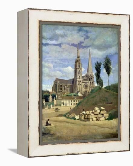 Chartres Cathedral, 1830-Jean-Baptiste-Camille Corot-Framed Premier Image Canvas