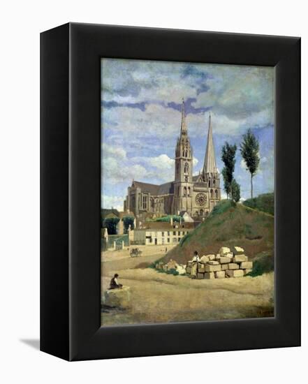 Chartres Cathedral, 1830-Jean-Baptiste-Camille Corot-Framed Premier Image Canvas