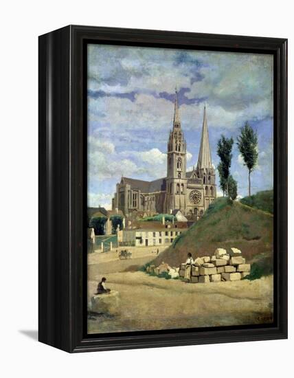 Chartres Cathedral, 1830-Jean-Baptiste-Camille Corot-Framed Premier Image Canvas