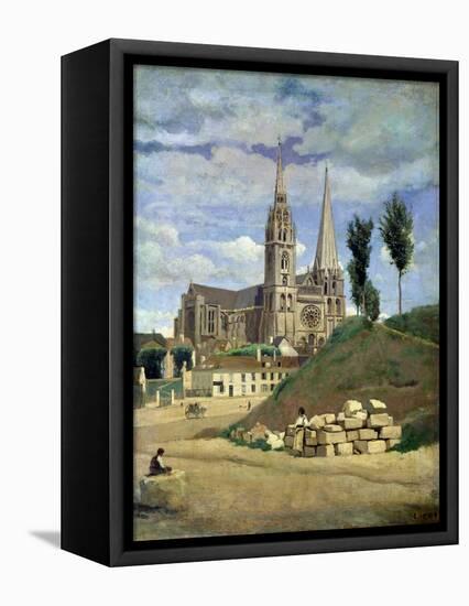 Chartres Cathedral, 1830-Jean-Baptiste-Camille Corot-Framed Premier Image Canvas