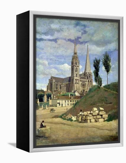 Chartres Cathedral, 1830-Jean-Baptiste-Camille Corot-Framed Premier Image Canvas