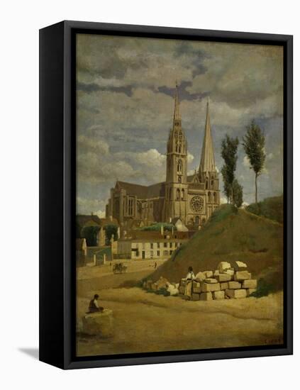 Chartres Cathedral, 1830-Jean-Baptiste-Camille Corot-Framed Premier Image Canvas