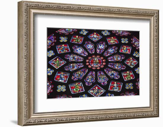 Chartres Cathedral, Stained Glass, Chartres, Eure Et Loir, France-Walter Bibikow-Framed Photographic Print