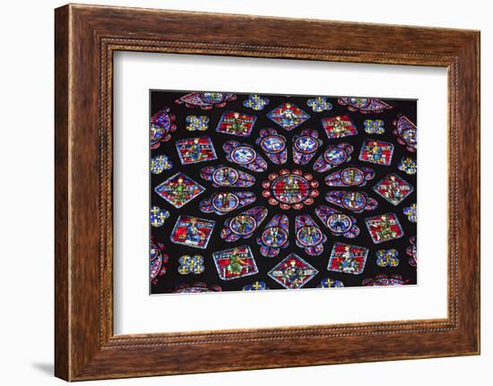 Chartres Cathedral, Stained Glass, Chartres, Eure Et Loir, France-Walter Bibikow-Framed Photographic Print