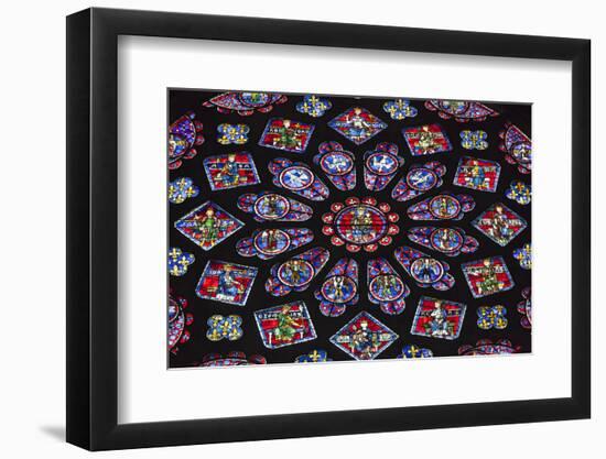 Chartres Cathedral, Stained Glass, Chartres, Eure Et Loir, France-Walter Bibikow-Framed Photographic Print