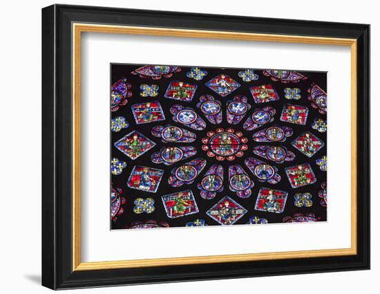 Chartres Cathedral, Stained Glass, Chartres, Eure Et Loir, France-Walter Bibikow-Framed Photographic Print