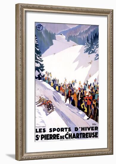 Chartreuse Resort Snow Tobaggan-Roger Broders-Framed Giclee Print