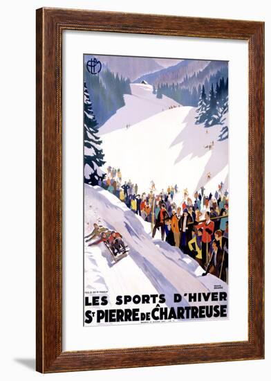 Chartreuse Resort Snow Tobaggan-Roger Broders-Framed Giclee Print