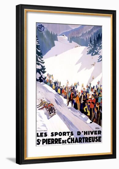 Chartreuse Resort Snow Tobaggan-Roger Broders-Framed Giclee Print