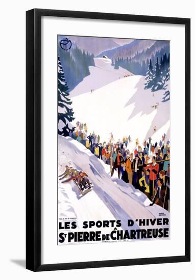 Chartreuse Resort Snow Tobaggan-Roger Broders-Framed Giclee Print