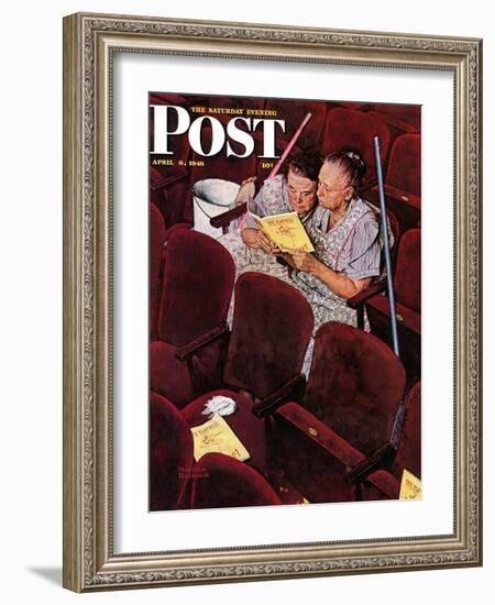 "Charwomen" Saturday Evening Post Cover, April 6,1946-Norman Rockwell-Framed Giclee Print