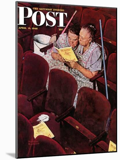 "Charwomen" Saturday Evening Post Cover, April 6,1946-Norman Rockwell-Mounted Giclee Print