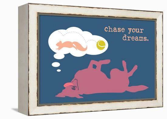 Chase Dreams - Blue & Purple Version-Dog is Good-Framed Stretched Canvas