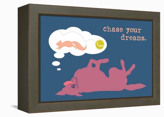 Chase Dreams - Blue & Purple Version-Dog is Good-Framed Stretched Canvas