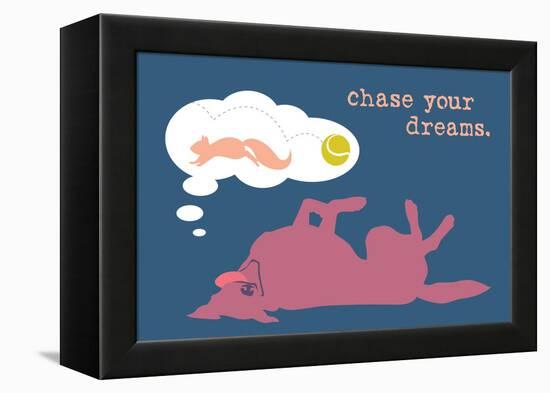 Chase Dreams - Blue & Purple Version-Dog is Good-Framed Stretched Canvas