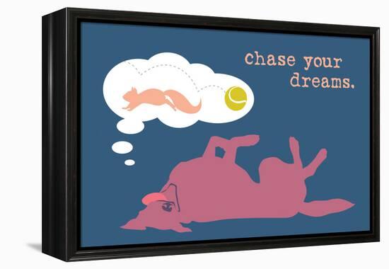 Chase Dreams - Blue & Purple Version-Dog is Good-Framed Stretched Canvas