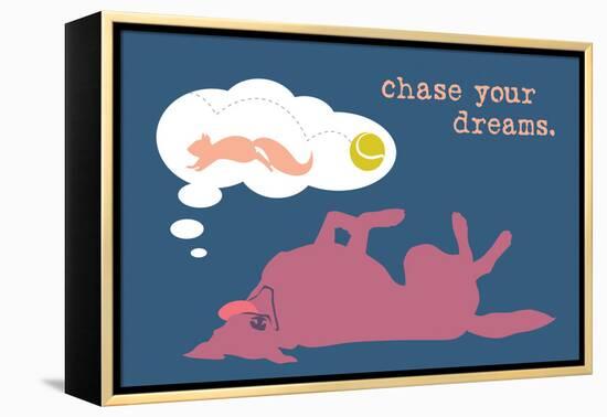 Chase Dreams - Blue & Purple Version-Dog is Good-Framed Stretched Canvas