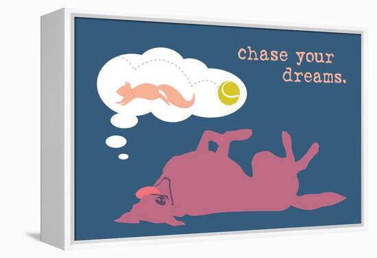 Chase Dreams - Blue & Purple Version-Dog is Good-Framed Stretched Canvas