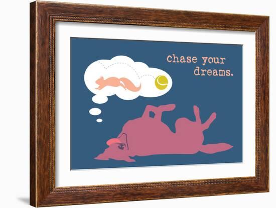 Chase Dreams - Blue & Purple Version-Dog is Good-Framed Art Print