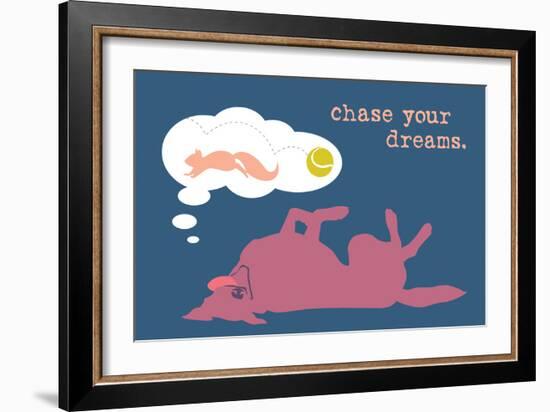 Chase Dreams - Blue & Purple Version-Dog is Good-Framed Art Print