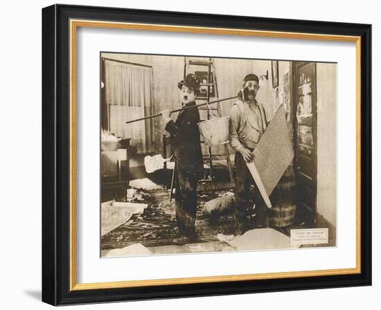 Chase Me Charlie, Charlie Chaplin, 1918-null-Framed Art Print