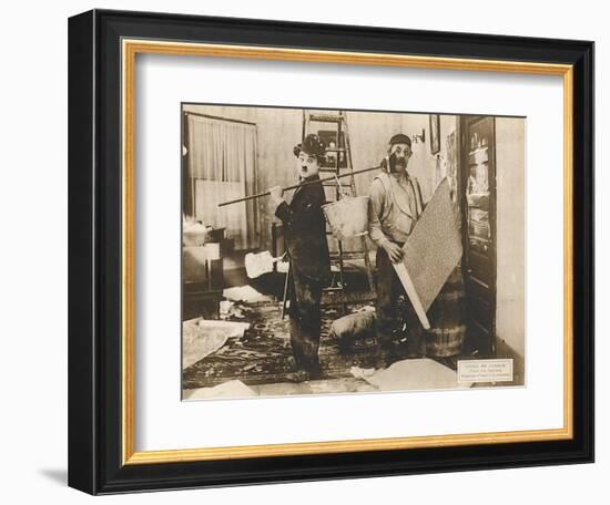 Chase Me Charlie, Charlie Chaplin, 1918-null-Framed Premium Giclee Print
