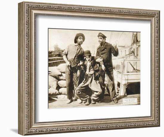 Chase Me Charlie, Charlie Chaplin on lobbycard, 1918-null-Framed Premium Giclee Print