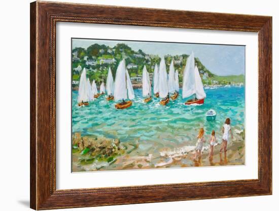 Chasing the boats,Salcombe , 2018,-Andrew Macara-Framed Giclee Print