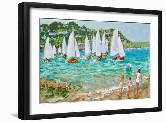 Chasing the boats,Salcombe , 2018,-Andrew Macara-Framed Giclee Print