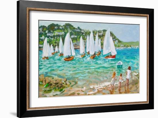 Chasing the boats,Salcombe , 2018,-Andrew Macara-Framed Giclee Print