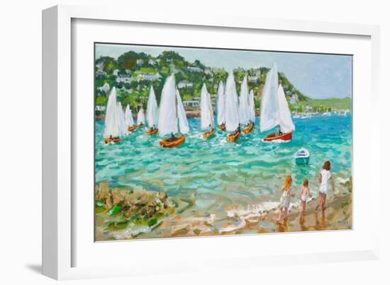 Chasing the boats,Salcombe , 2018,-Andrew Macara-Framed Giclee Print