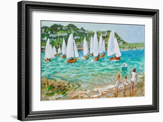Chasing the boats,Salcombe , 2018,-Andrew Macara-Framed Giclee Print