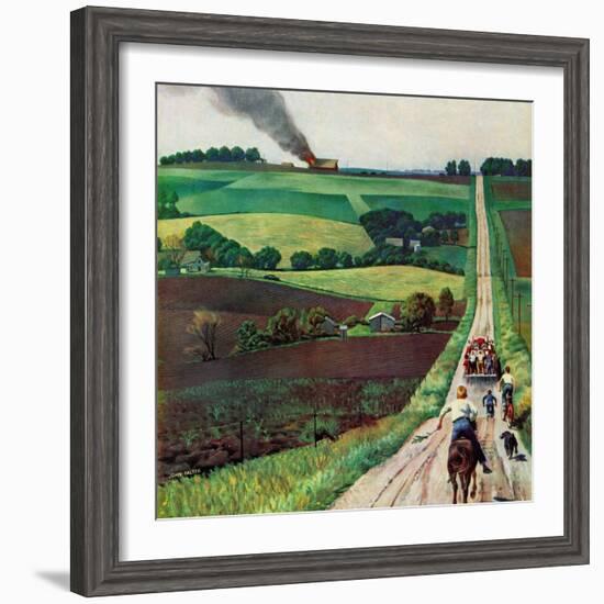 "Chasing the Fire Truck", June 30, 1956-John Falter-Framed Giclee Print