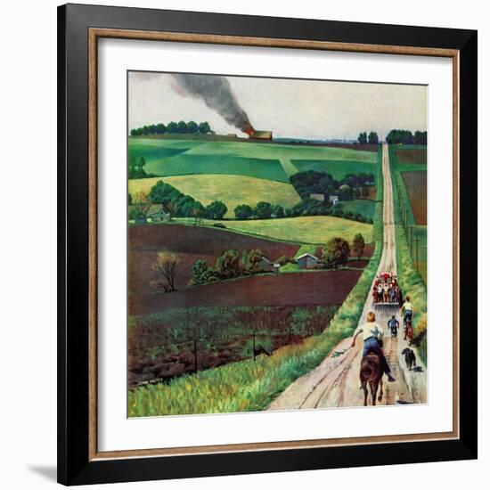 "Chasing the Fire Truck", June 30, 1956-John Falter-Framed Giclee Print