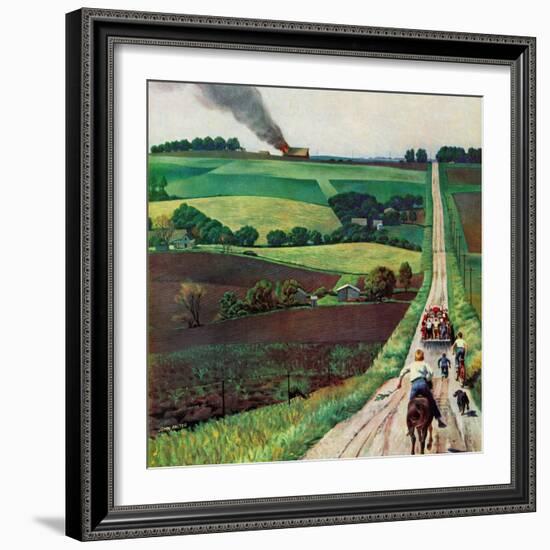 "Chasing the Fire Truck", June 30, 1956-John Falter-Framed Giclee Print