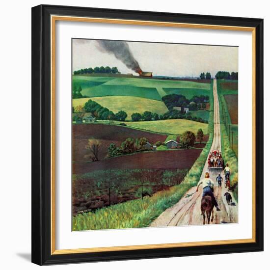 "Chasing the Fire Truck", June 30, 1956-John Falter-Framed Giclee Print