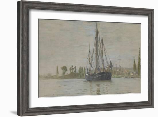 Chasse-marée à l'ancre, près de Rouen-Claude Monet-Framed Giclee Print