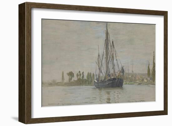 Chasse-marée à l'ancre, près de Rouen-Claude Monet-Framed Giclee Print