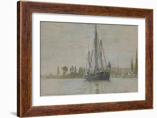 Chasse-marée à l'ancre, près de Rouen-Claude Monet-Framed Giclee Print