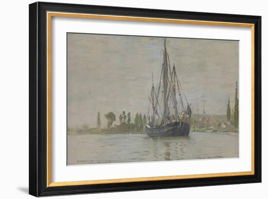 Chasse-marée à l'ancre, près de Rouen-Claude Monet-Framed Giclee Print