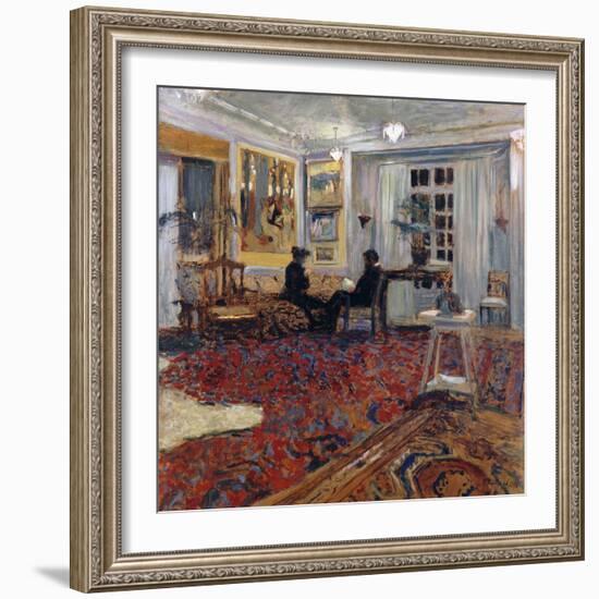 Chat at the Fontaines: Mr and Mrs Arthur Fontaine-Edouard Vuillard-Framed Giclee Print