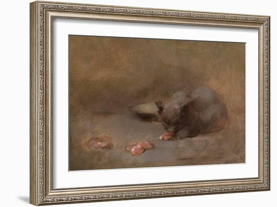 Chat Mangeant by Eugene Carriere-Eugene Carriere-Framed Giclee Print