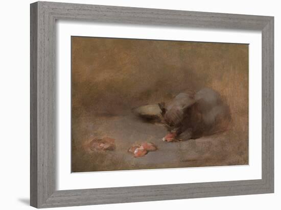 Chat Mangeant by Eugene Carriere-Eugene Carriere-Framed Giclee Print