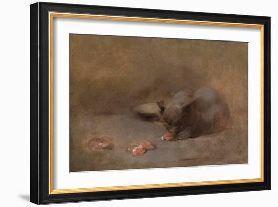 Chat Mangeant by Eugene Carriere-Eugene Carriere-Framed Giclee Print